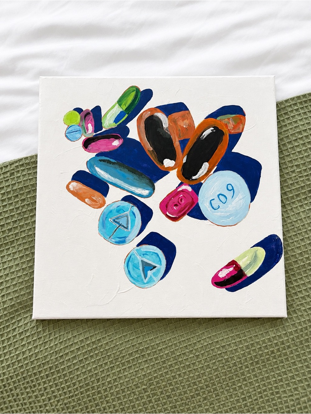 Kelly Reemtsen Inspired Hand Painted Canvas Art 14x14